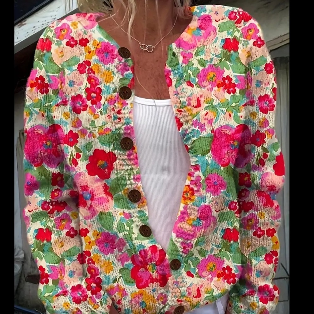 Floral Knit Cardigan